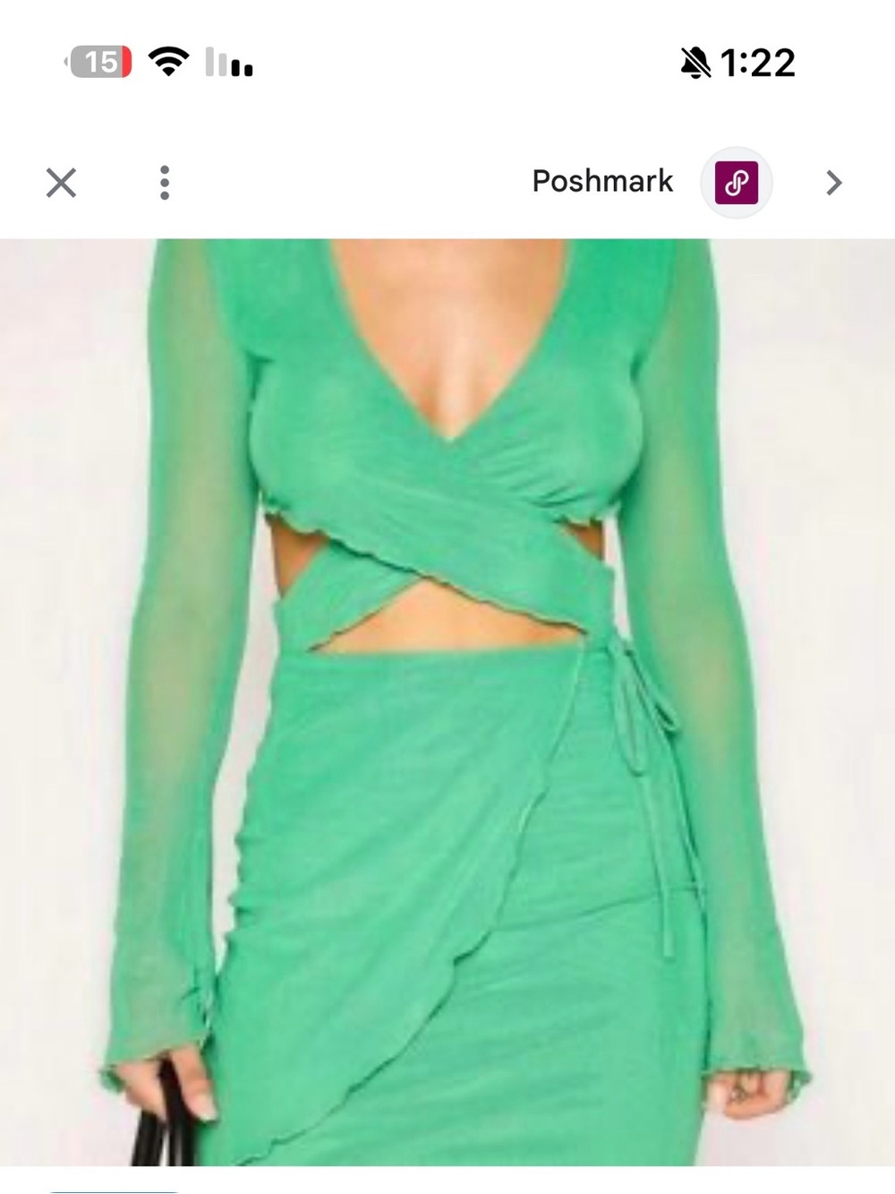 Tiger Mist Green Wrap Crop Top & Skirt Set